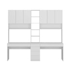 Dual-Person Modern Workstation Spacious White Gaming and Office Desk