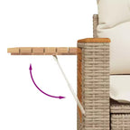 vidaXL 4 Piece Patio Sofa Set with Cushions Poly Rattan Acacia