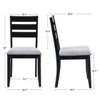 Slat Back Wood Dining Chairs Set of 4