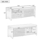 43.30 Solid Wood Storage Bench with Contemporary Distressed Blinds