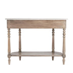 Marble Top Console Table ¨C Light Brown / Grey / Washed Black, Demilune, 1-Person Assembly