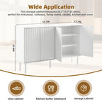 Schoenenkast met Geribbelde Deuren en Massief Houten Poten