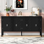 4-deurs opbergdressoir met geometrisch paneelontwerp