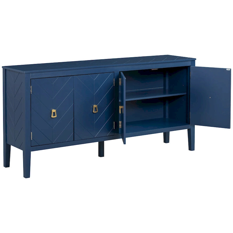 4-deurs opbergdressoir met geometrisch paneelontwerp