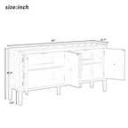 4-deurs opbergdressoir met geometrisch paneelontwerp