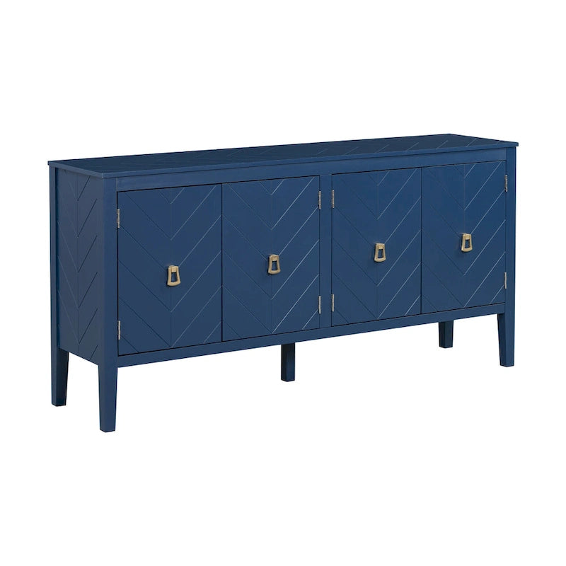 4-deurs opbergdressoir met geometrisch paneelontwerp