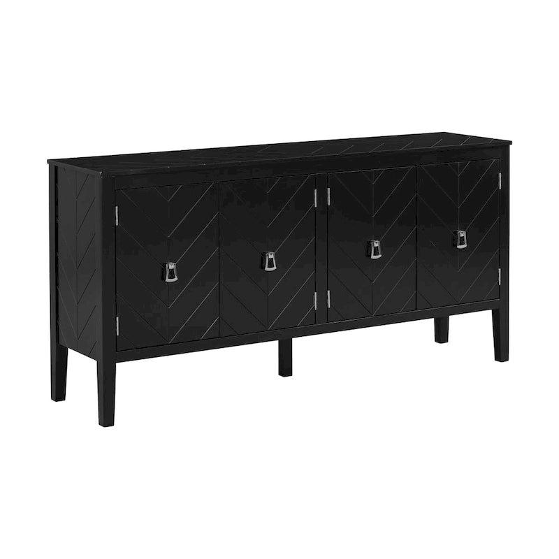 4-deurs opbergdressoir met geometrisch paneelontwerp