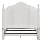 Farmhouse Cottage Queen Poster Bed ¨C Antique White with Chestnut Tops