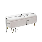 Ovale opbergbank met goudkleurige metalen poten – 100 cm L x 40 cm B x 39,4 cm H