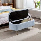 Ovale opbergbank met goudkleurige metalen poten – 100 cm L x 40 cm B x 39,4 cm H