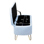 Ovale opbergbank met goudkleurige metalen poten – 100 cm L x 40 cm B x 39,4 cm H
