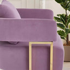 Set of 2 Modern Upholstered Accent Chairs with Gold Metal Legs for Living Room, Bedroom, or Office