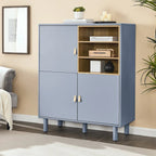 Multifunctional Storage cabinet with door, modern sideboard cabinet, wooden storage cabinet, leather handle drawer cabinet