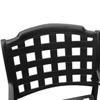 5pc Patio Dining Set with 48 Ornate Outdoor Mesh Aluminum Round Table & Checker Chairs - Black - Oakland Living: UV-Resistant, Mold-Resistant