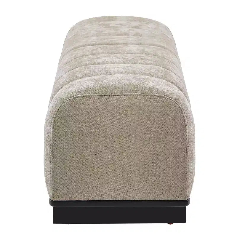 Modern Tufted Faux Fur Dining Bench with Rubberwood Legs, 63.62