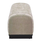 Modern Tufted Faux Fur Dining Bench with Rubberwood Legs, 63.62