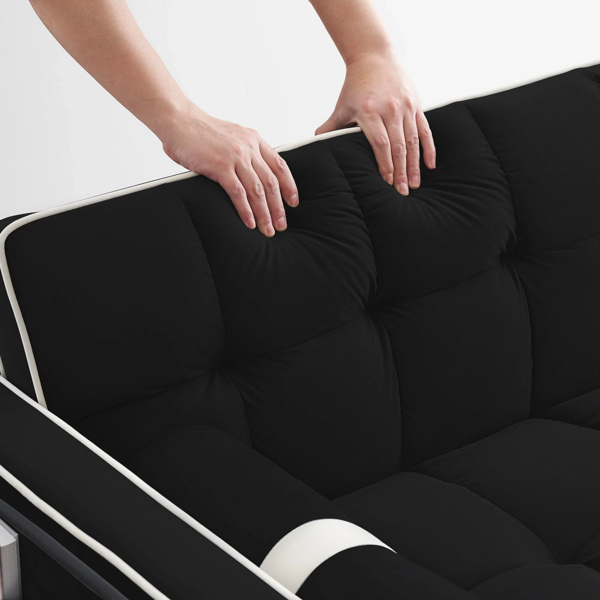 Velvet Convertible 55 2-Seater Sleeper Sofa with Pull-Out Bed, Adjustable Recline, Side Pockets, and Phone Holder