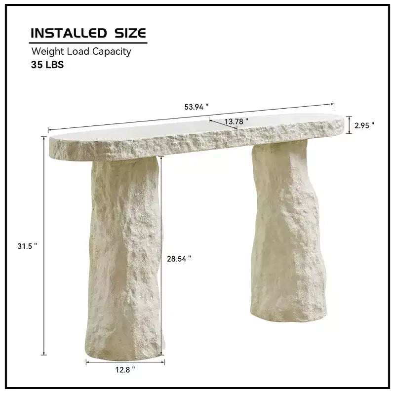 53.94 Modern Fiberglass Console Table with Irregular Legs