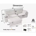 Dyonery Modular Corduroy Sectional Sofa with Washable Covers