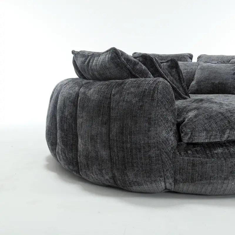 Comfortable Oversized Double Loaf High Back Round Sofa Bed with Armrests