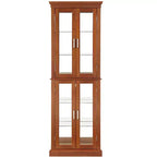 Display Cabinet, Curio Cabinet with 6 Adjustable Shelves and Tempered Glass Doors, Tall Cabinet for Living Room, Bedroom