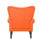 Erommy Modern Accent Chair, High Back Armchair, Upholstered Fabric Button Single Sofa with Wooden Legs for Living Room