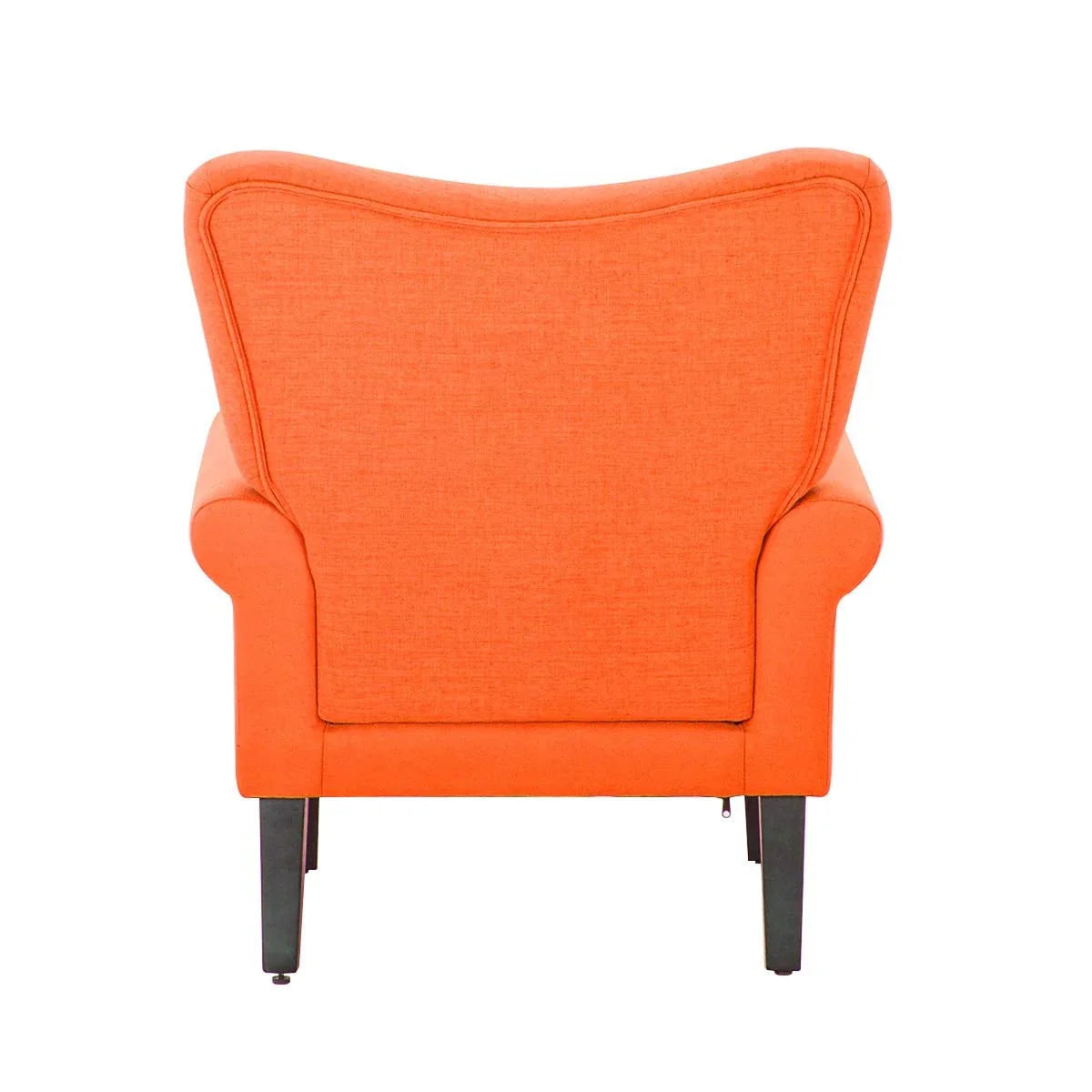 Erommy Modern Accent Chair, High Back Armchair, Upholstered Fabric Button Single Sofa with Wooden Legs for Living Room