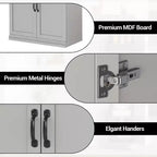 Freestanding Kitchen Pantry Storage Cabinet, 70 in Cupboard with Doors and Adjustable Shelves