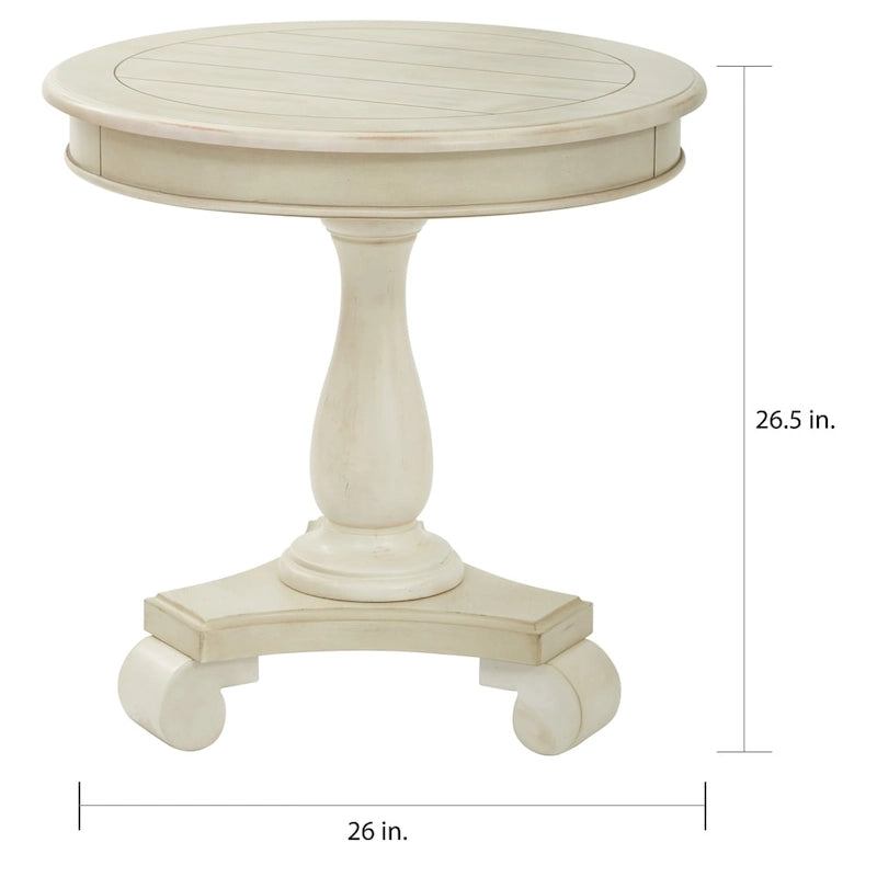 Porch & Den Viola Hand-painted Traditional Round Accent Table