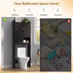 Over The Toilet Storage Cabinet,FreeStanding Bathroom Organizers for Bathroom,Restroom,Laundry