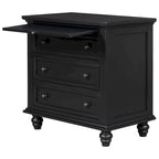 Wood 3-Drawer Storage Cabinet with Pull-Out Tray - 16.90 x 28.00 x 28.10