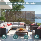 MAYEERTY Galvanized Steel Privacy Screen Outdoor and Indoor Divider Freestanding Decorative Screen for Balcony Garden 1pcs