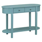 Okak Elegant Console Table with Smooth Glaze, Entry Table with Curved Design and 2 Drawers, Accent Table for Living Room, Hallway