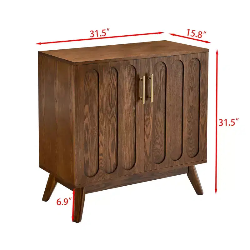 MAYEERTY Fluted Sideboard Buffet Cabinet with Shelves Solid Wood Legs for Living Room Dining Room