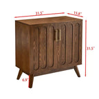 MAYEERTY Fluted Sideboard Buffet Cabinet with Shelves Solid Wood Legs for Living Room Dining Room