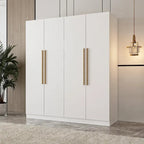 Modern Freestanding Solid Wood Wardrobe Closet With Storage Shelves