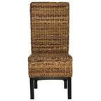 Set of 2 Natural Wicker Dining Chairs 19W x 22D x 41H, Boho Coastal Style