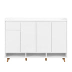 Sleek and Contemporary Shoe Cabinet with Adjustable Shelves, Minimalist Home Organizer with Solid Wood Legs