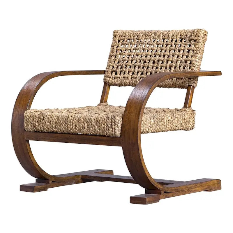Natural Woven Banana Fiber Bohemian Accent Chair