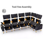 Dyonery Modular Corduroy Sectional Sofa with Washable Covers