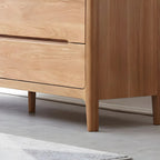 Traditional Natural Oak Wood Double Dresser for Bedroom