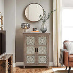Farmhouse 37.4 Tall 2-Door Wood Storage Cabinet - 37.4 H x 27.68 W x 13.23 D