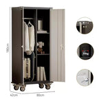 Garage Storage Cabinet with Wheels & Pegboard, 72 H Locking Metal Storage Cabinet with 2 Doors & 4 Adjustable Shelves for Garage Workshop