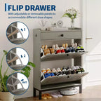 Modern Wooden Shoe Storage Cabinet, Adjustable Shelf, Freestanding Modern Design, for Hallway, Living Room