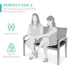 Best Choice Products 2-Person Outdoor Wicker Bench Garden Patio Porch Furniture w/ 700lb Capacity, Cushion
