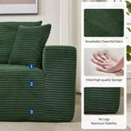 108 Modern Sofa Couch, 3 Seater Upholstered L Shaped Sofa with Pillows, Deep Seat Sofa, No Assembly Required