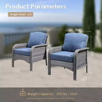 HOMLUX Set of 2 Patio Wicker Chairs Set Outdoor All Weather High Back Rattan Chairs