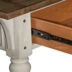 Morgan Creek Antique White Wire Brushed Tobacco Accents Sofa Table