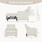 AECOJOY 3 in 1 Sleeper Sofa Chair w/ Pillow &Convertible Backrest