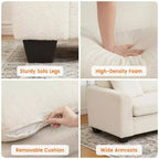 83W Modern 3-Seater Sofa with Deep Seat, Soft Fabric, Wide Armrest, Removable Washable Cushion Cover